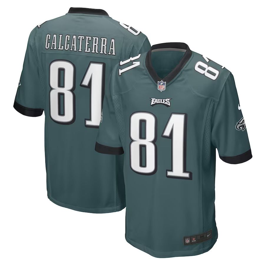 Men Philadelphia Eagles #81 Grant Calcaterra Nike Midnight Green Game Player NFL Jersey